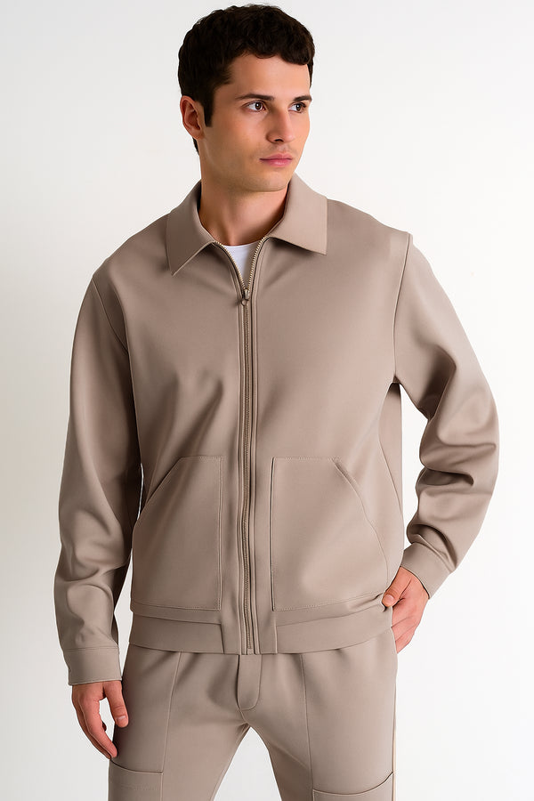 Shan City Lapel collar bomber jacket